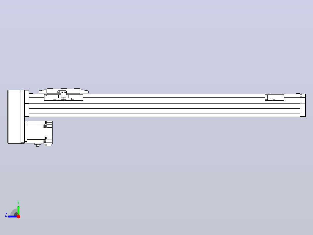 滚珠丝杠直线轴内置导轨TPA-GCR-80-1610C-L550-MP-M40-N3右视图