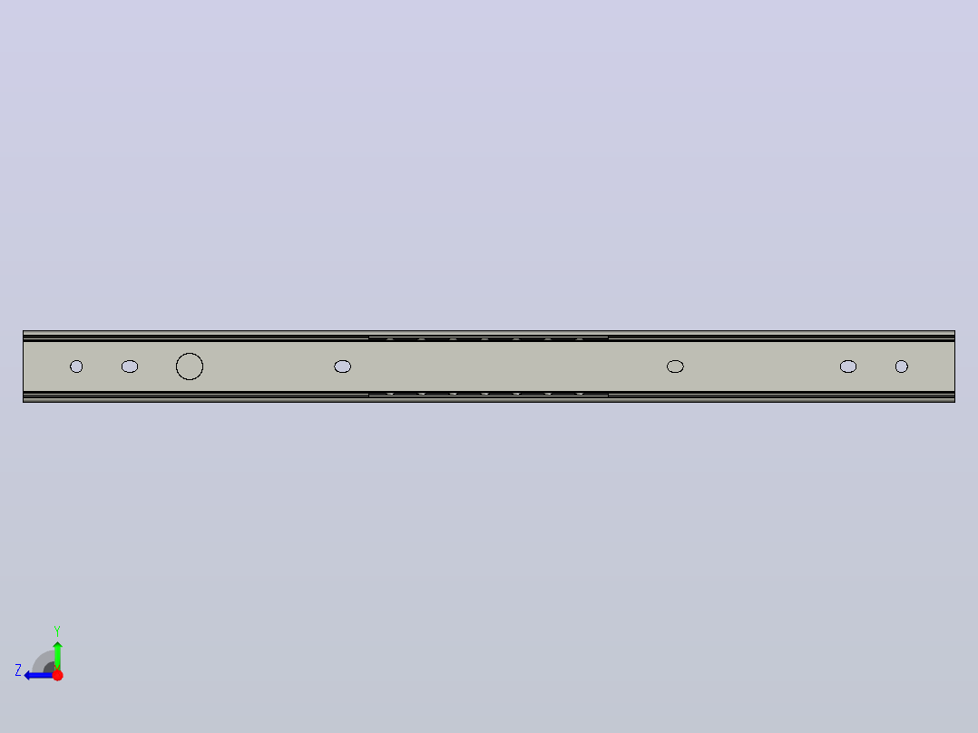经济型线性滑轨模型 抽拉型右视图