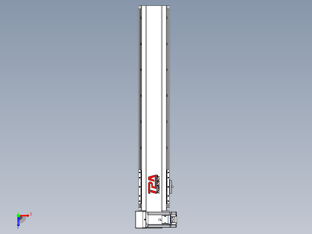 皮带直线轴半封闭可选导轨TPA-HNB-120D-110-L550-LU-C-P40-N3俯视图