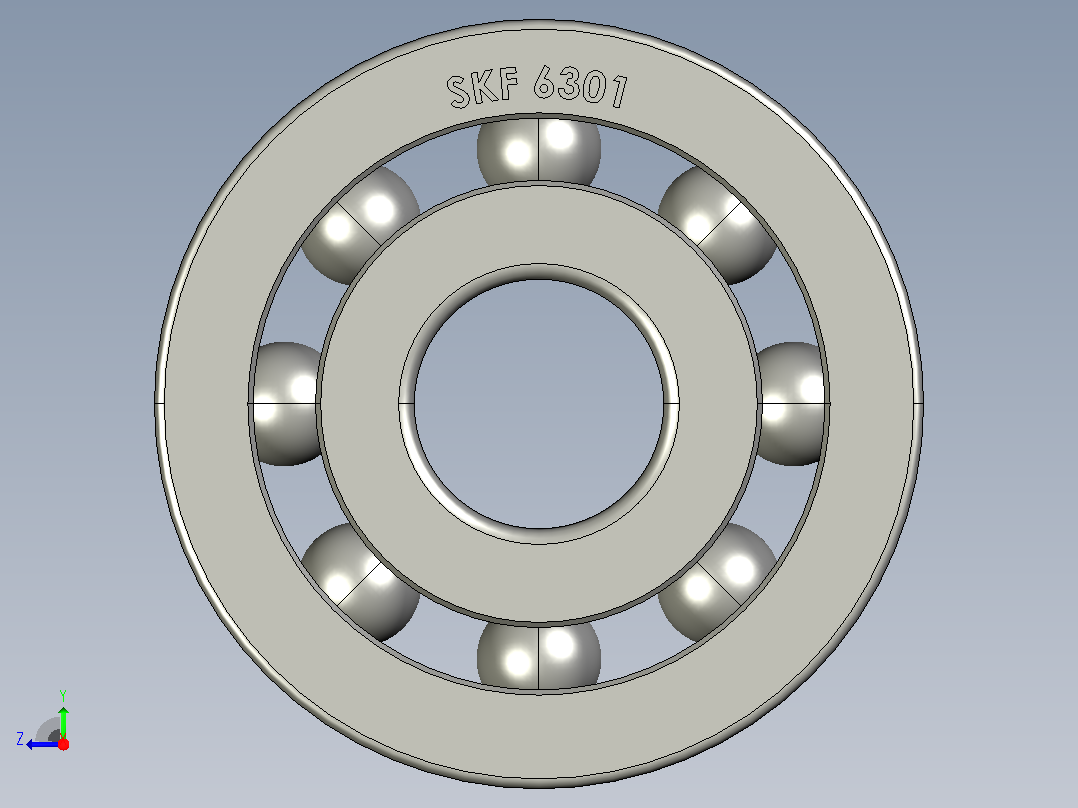 12毫米轴承SKF 6301 (RS 286-8151)右视图