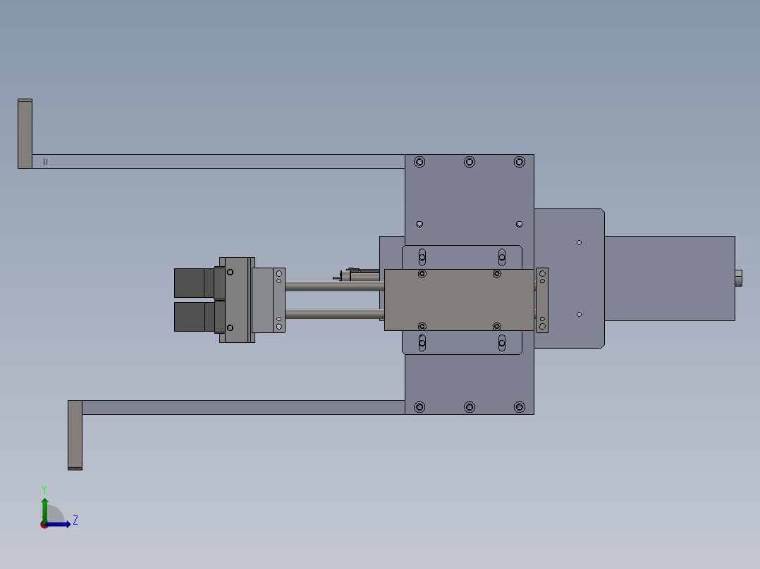 气缸夹取上下料带锁螺丝结构sw13编辑左视图