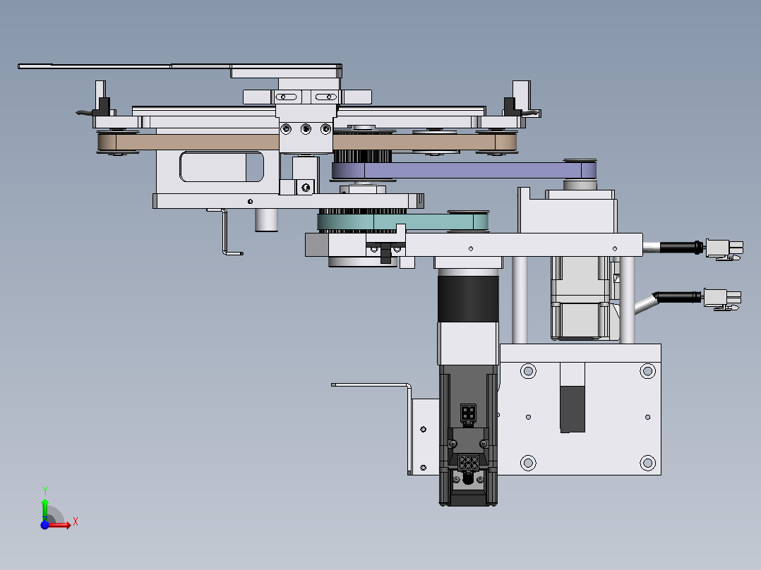卡夹旋转取料机构3D模型图纸 Solidworks设计附XT格式前视图