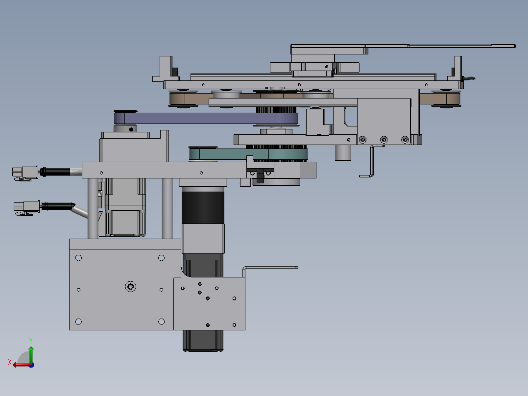 卡夹旋转取料机构3D模型图纸 Solidworks设计附XT格式后视图