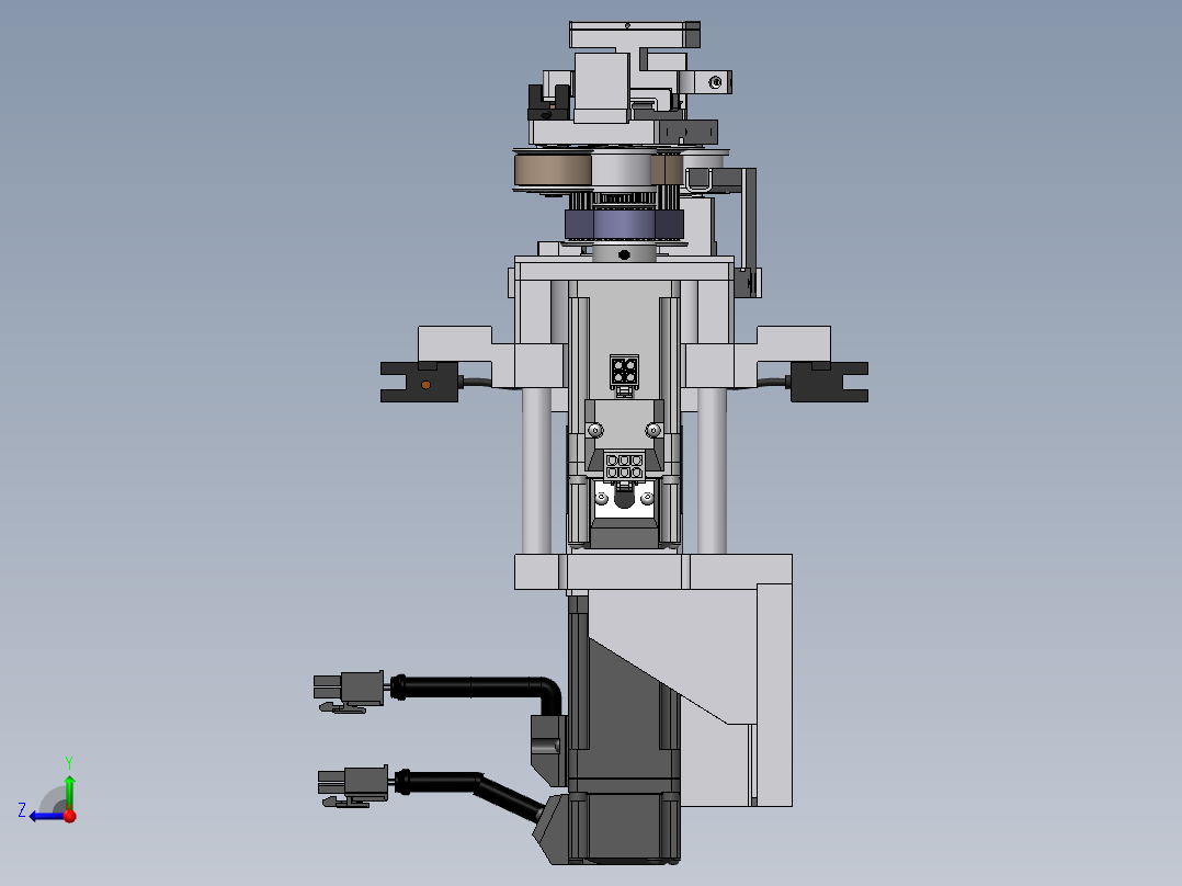 卡夹旋转取料机构3D模型图纸 Solidworks设计附XT格式右视图