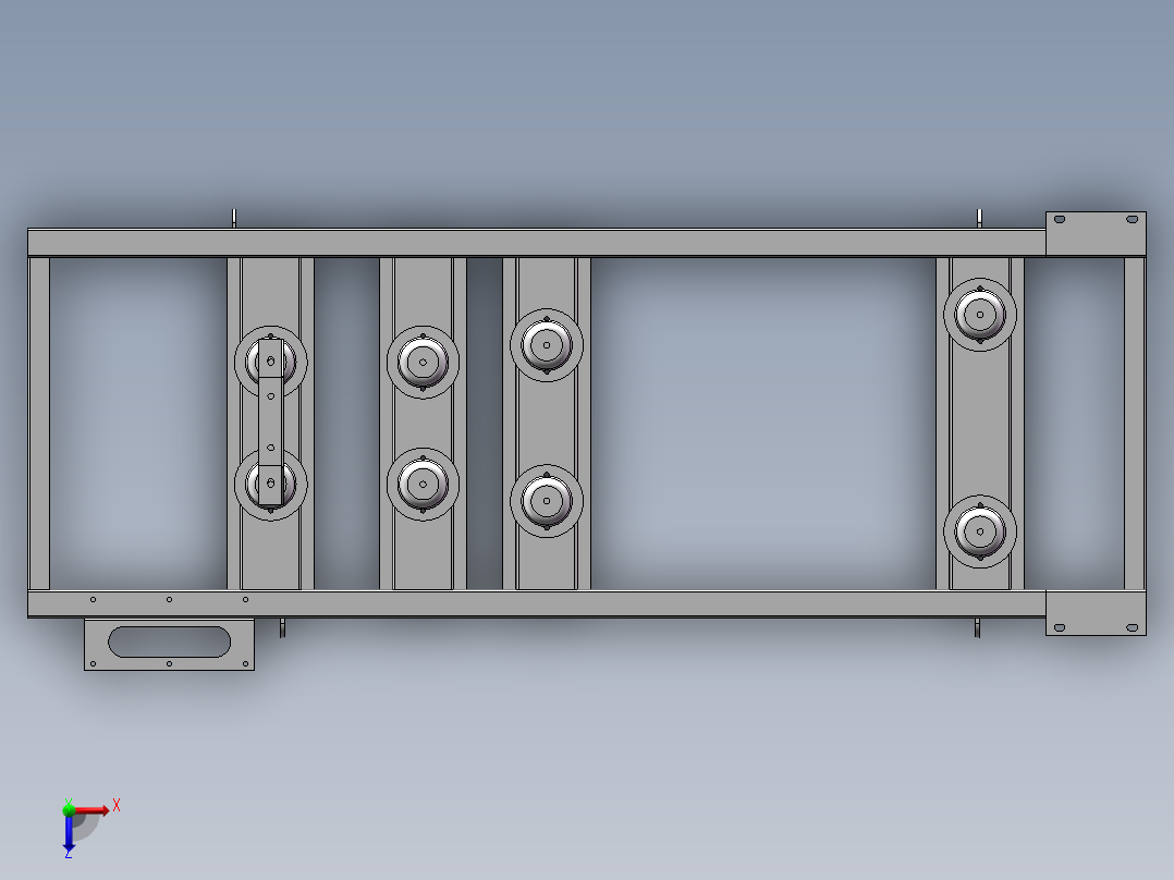 发电机组底架组装图俯视图