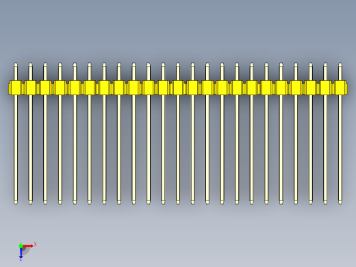 彩色公头100mil（2.54mm）系列-DS1021_yellow_3x23p_100mil_Type19_rev1.0俯视缩略图
