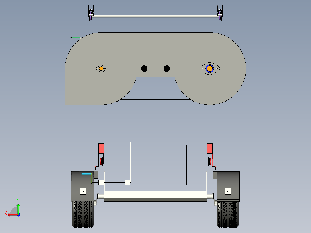 移动式锯木机后视图