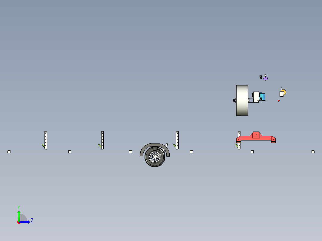 移动式锯木机左视图