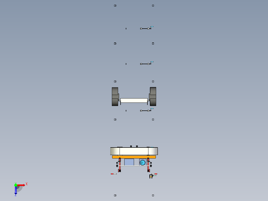 移动式锯木机俯视图