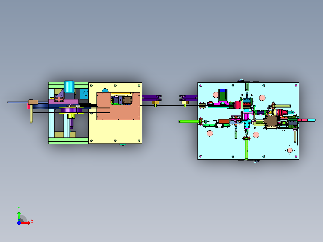 弯针胶壳端子自动供给插入机前视图