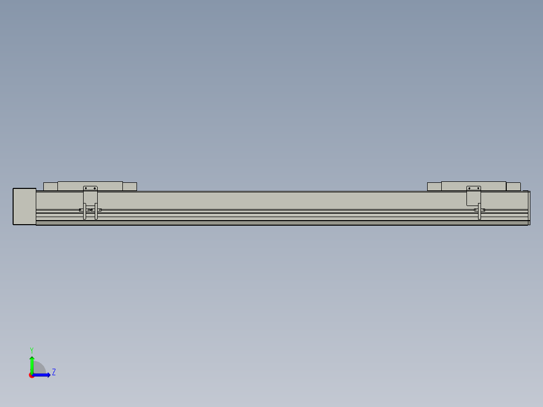 直线模组LHC17-S900-R设计图纸左视图