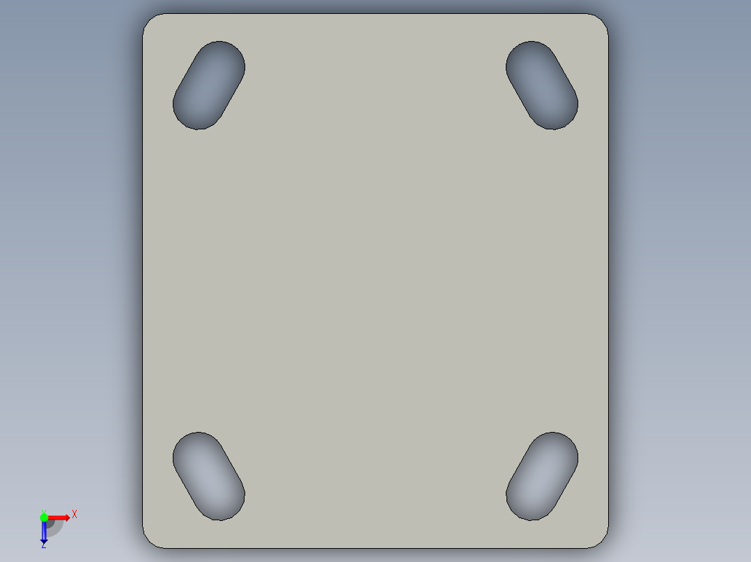 4寸定向轮俯视图