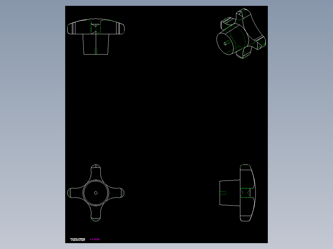 星型把手CK-2D多系列多零件图纸模型