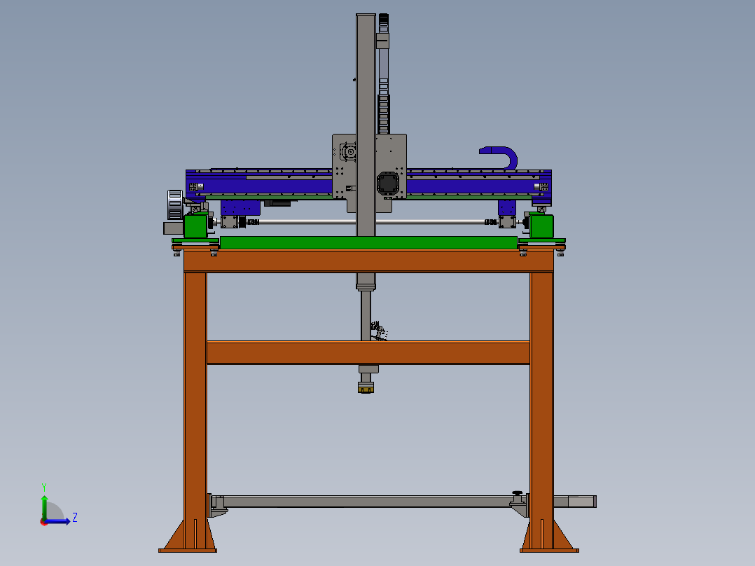 三轴机械手三轴桁架机械手左视图