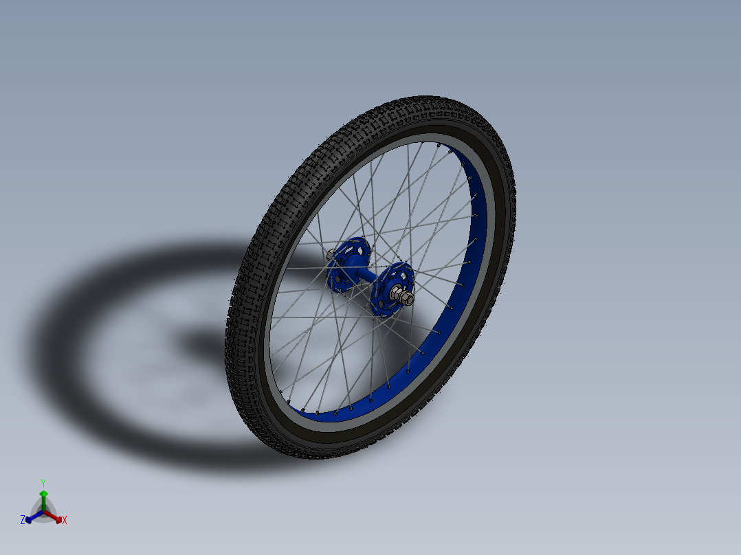 老式自行车前轮正等轴测图