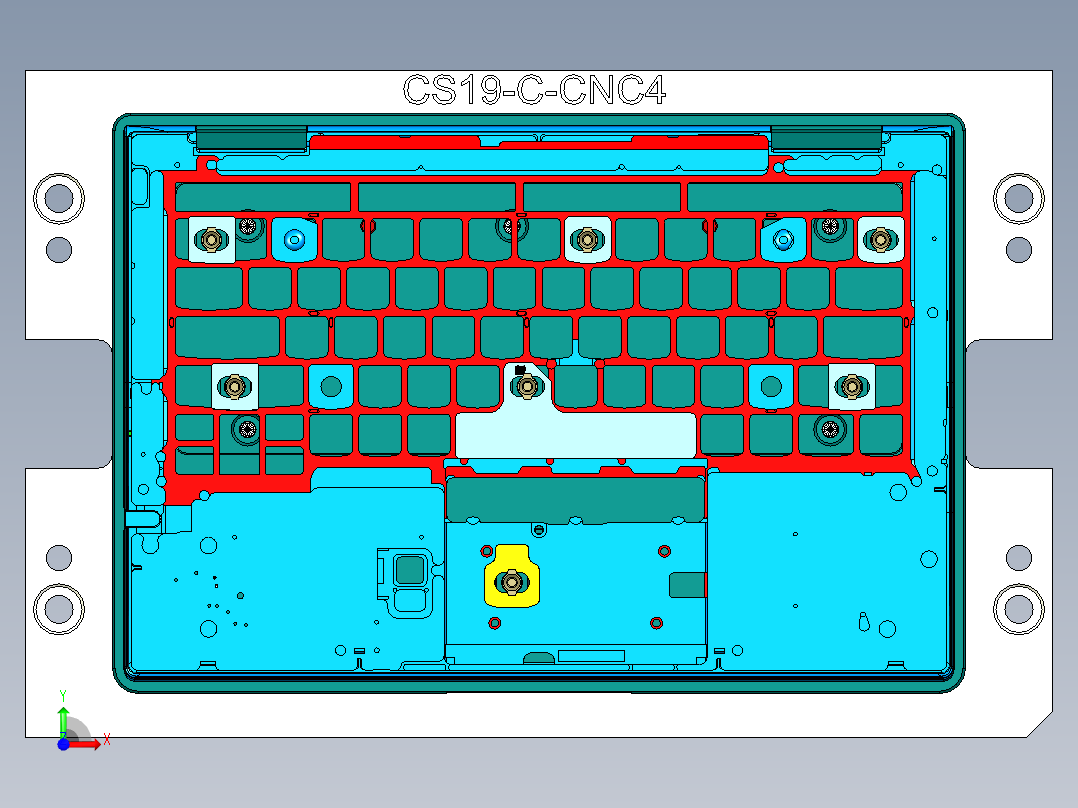 CS19-C-CNC4笔记本CNC工装夹具三维模型-180926前视图
