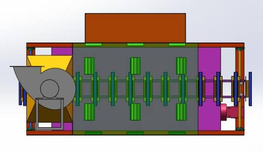 红外线流水线烤箱方案（sw18可编辑+cad）缩略图