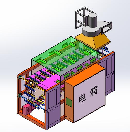 红外线流水线烤箱方案（sw18可编辑+cad）