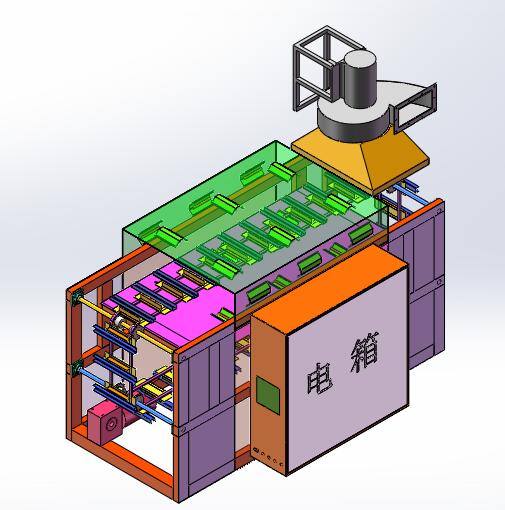 红外线流水线烤箱方案（sw18可编辑+cad）缩略图