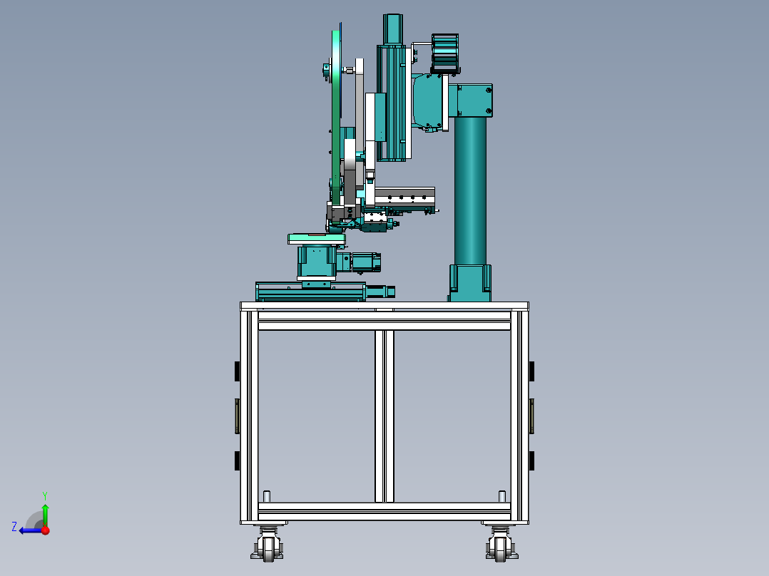 双工位贴胶带设备sw18右视图
