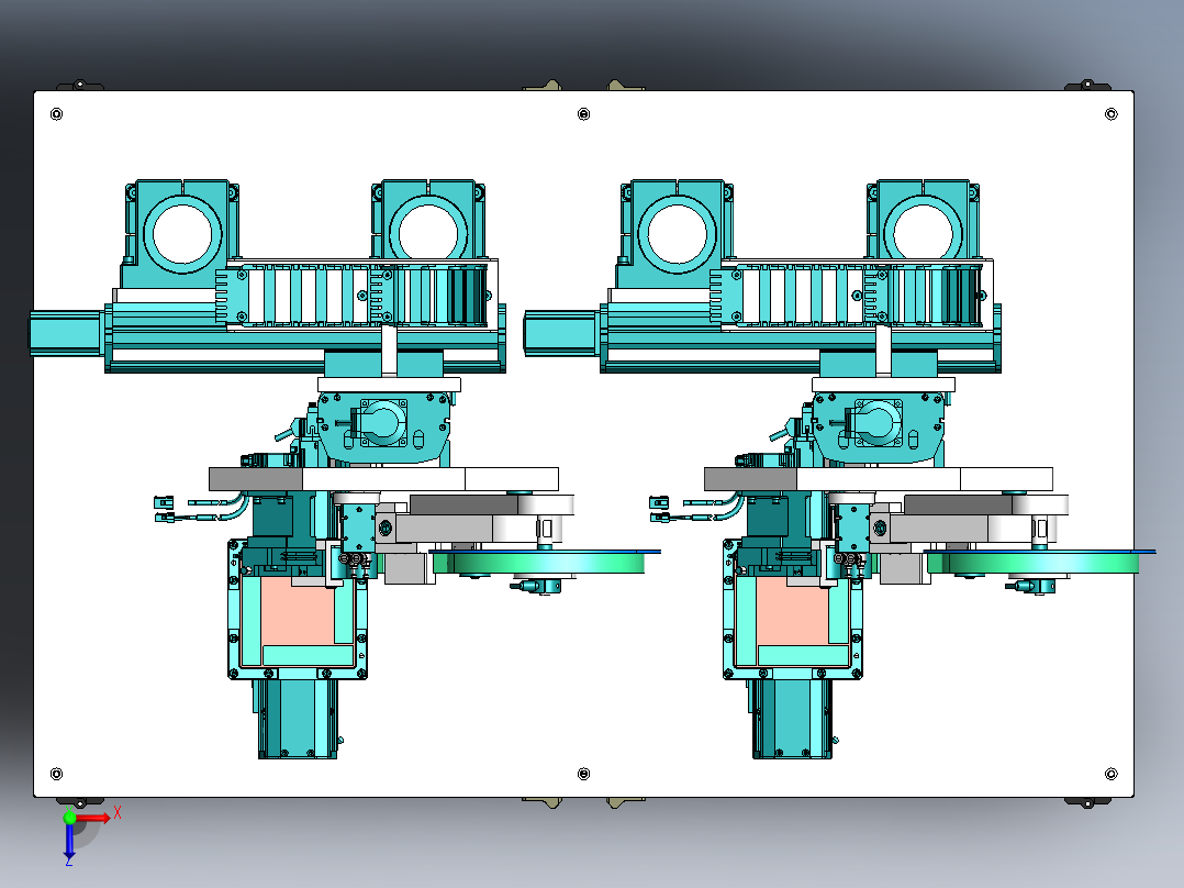 双工位贴胶带设备sw18俯视图