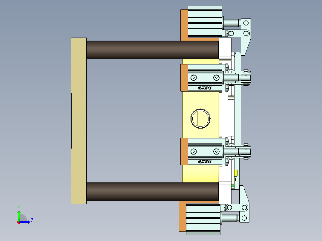 电脑外壳粗铣去残胶治具模型左视图