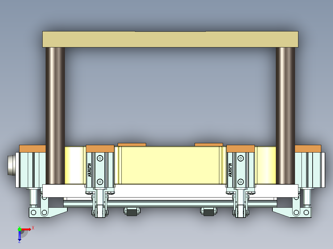 电脑外壳粗铣去残胶治具模型俯视图