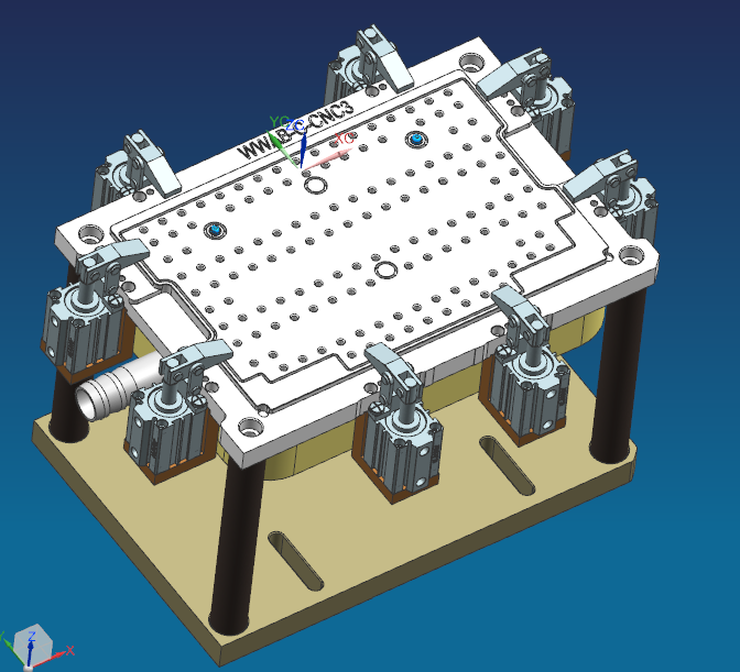 电脑外壳粗铣去残胶治具模型