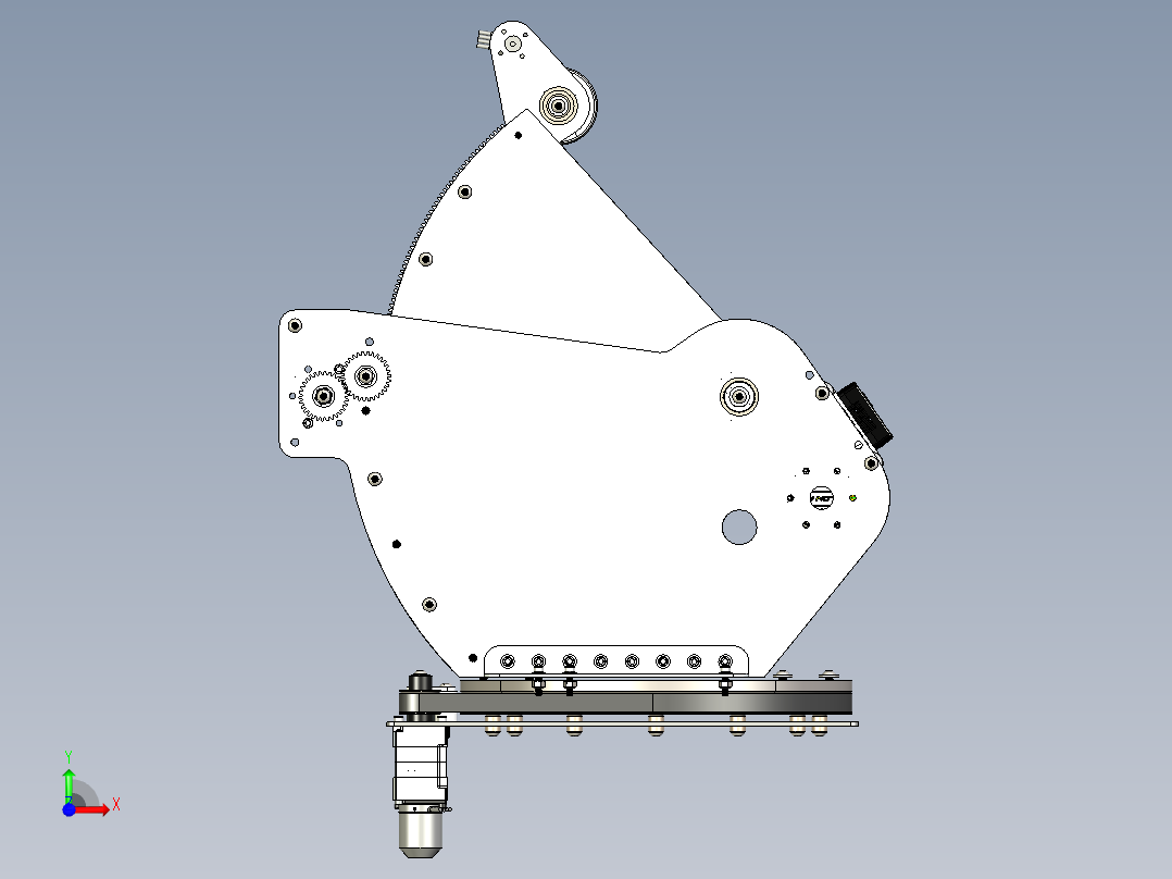 旋转翻转机构前视图