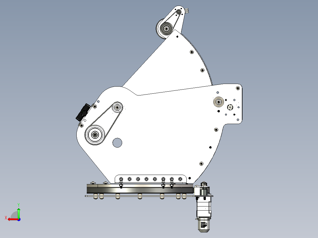 旋转翻转机构后视图