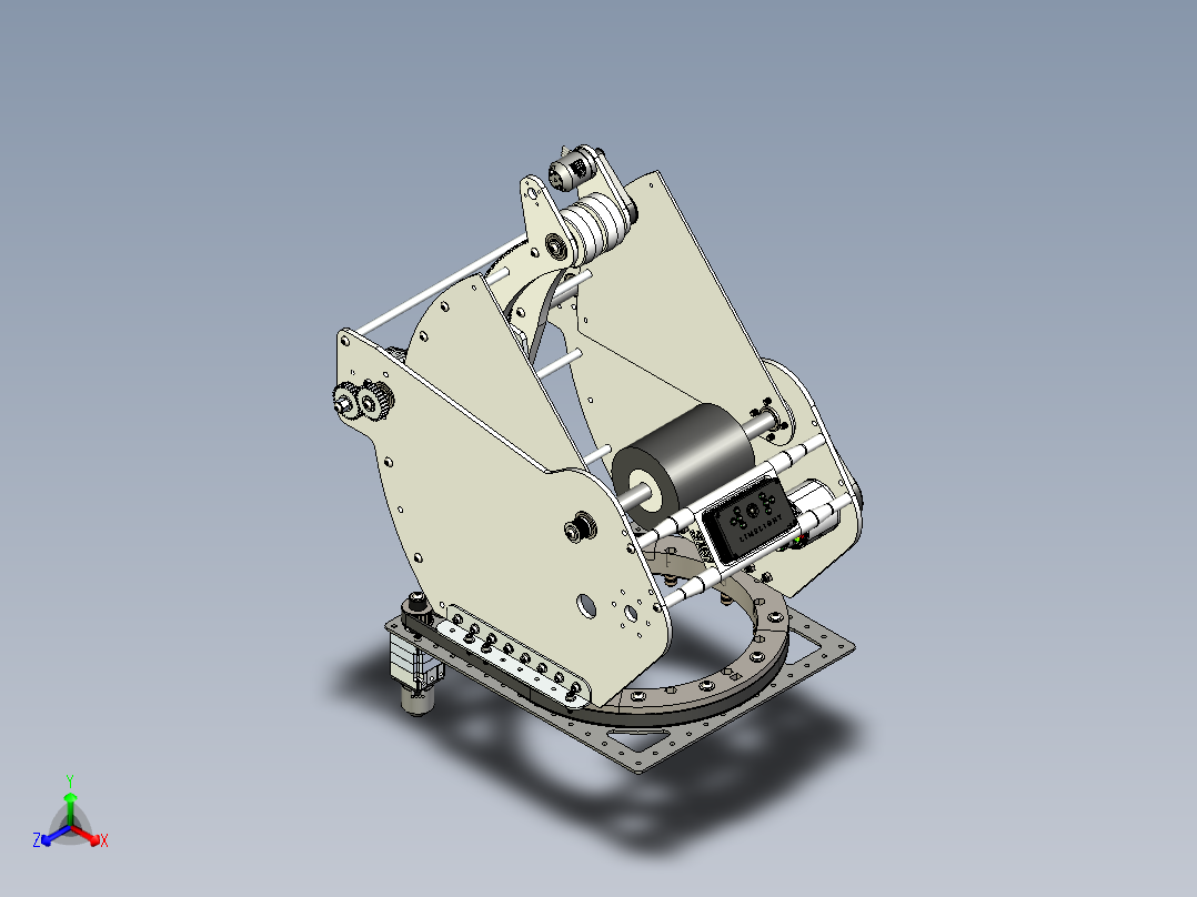 旋转翻转机构正等轴测图