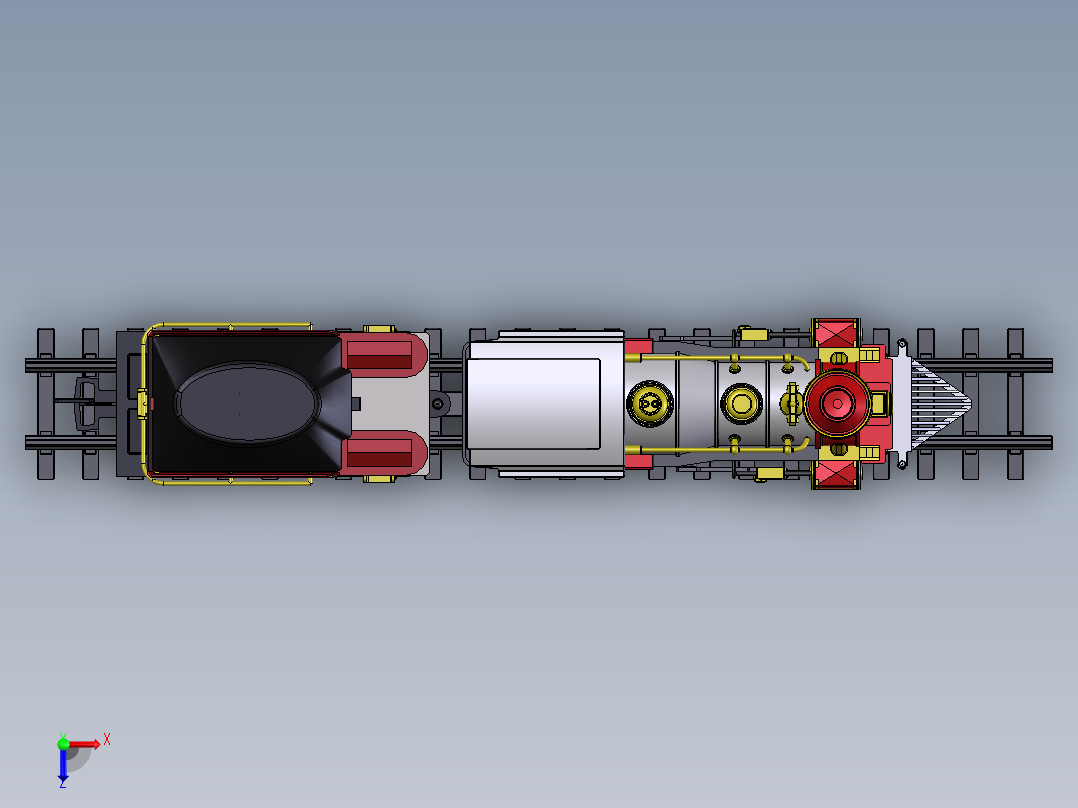 玩具火车俯视图