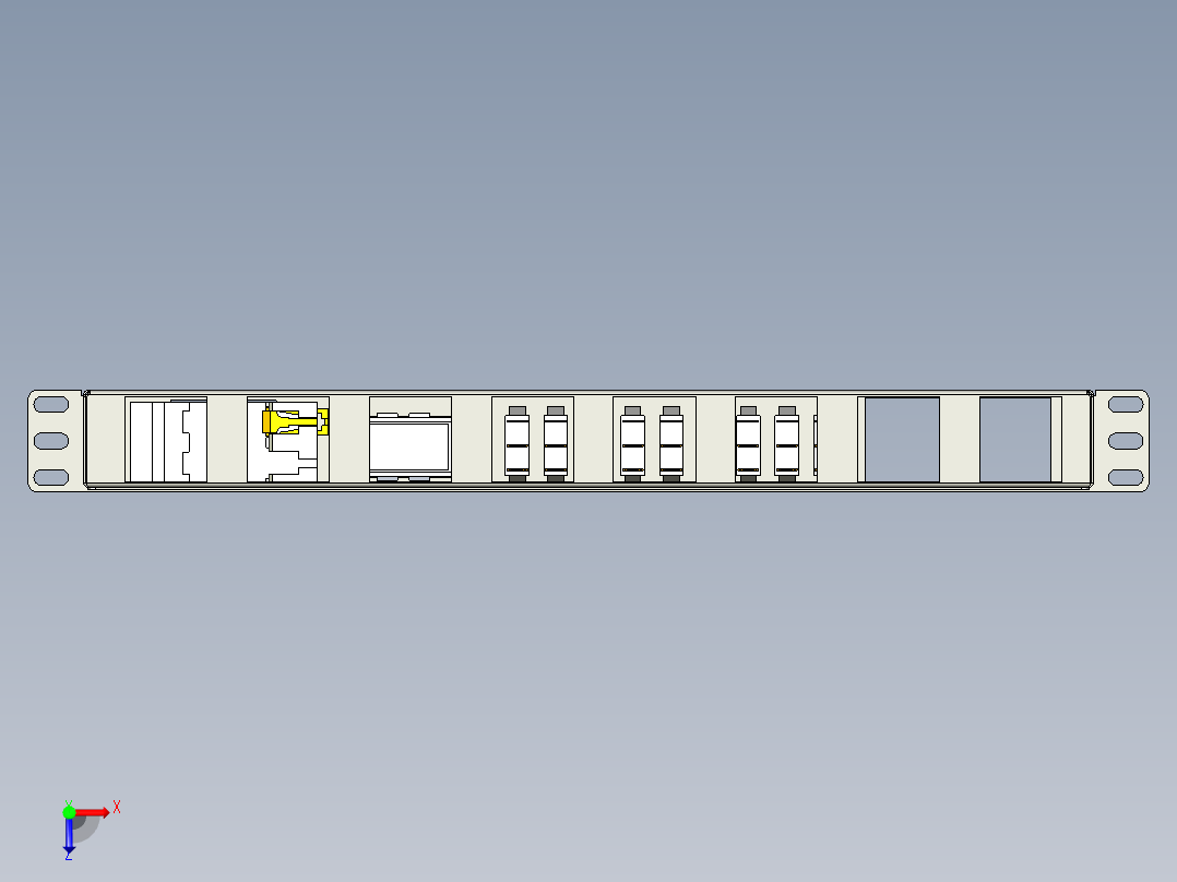 A0003382-PDU 带 2P 断路器和电表俯视图