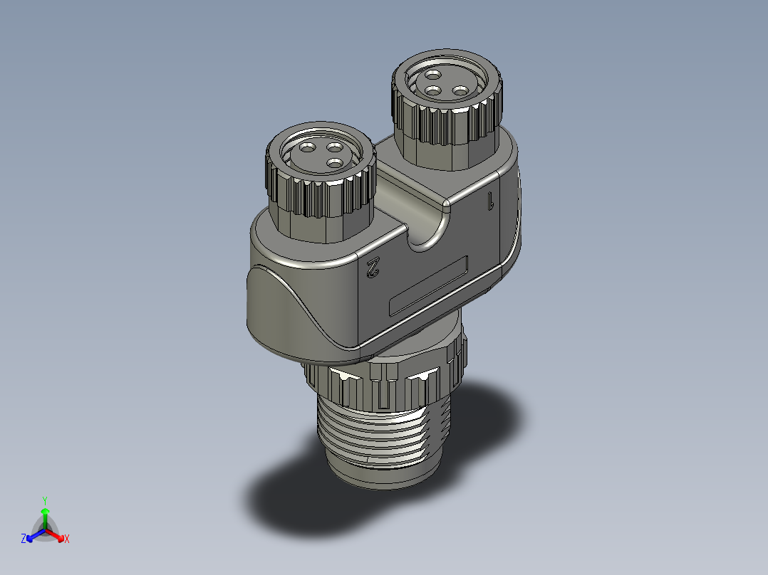 01-08-00-M12转M8-YV型分支器正等轴测图