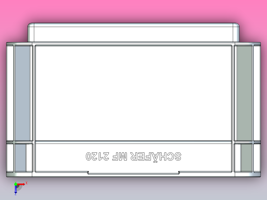 198毫米x 148毫米2120毫米塑胶箱俯视图