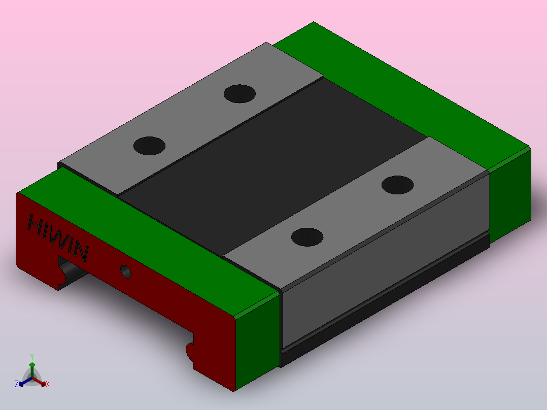 滑块MGW9C（HIWIN）正等轴测图