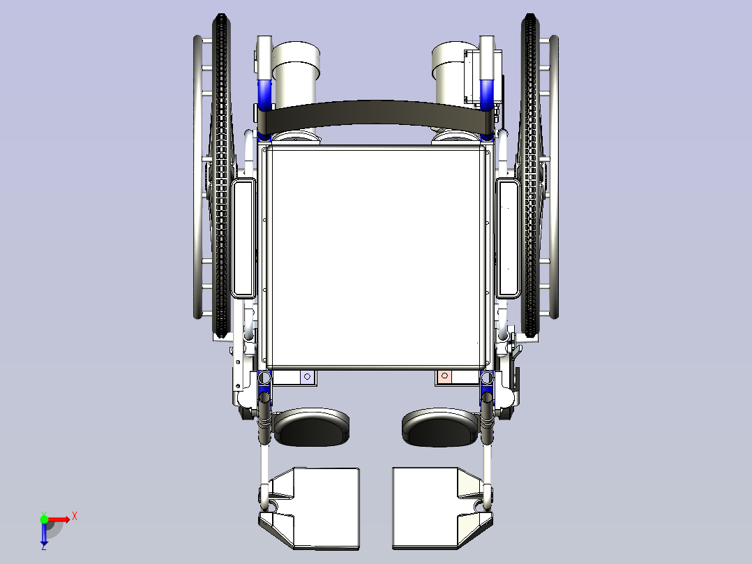 医疗电动轮椅模型3D图纸三维建模俯视图