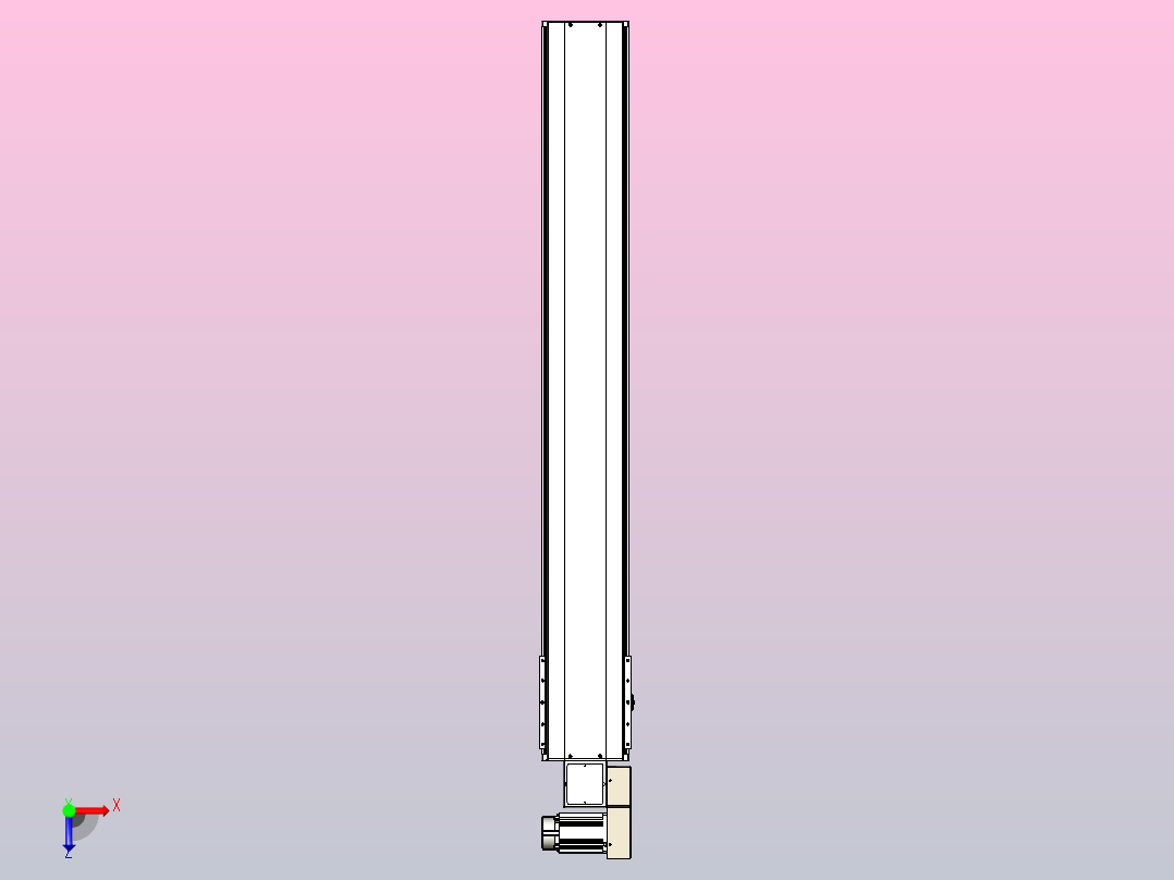 皮带直线轴半封闭可选导轨TPA-HNB-220D-176-L1450-MR-Y-P1K-N3俯视图