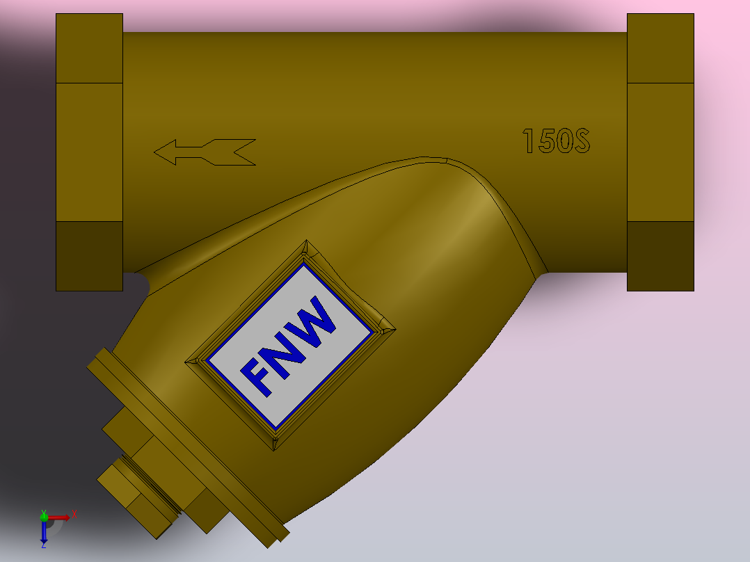 Y型过滤器，管道过滤器FNW-FNW509J俯视图
