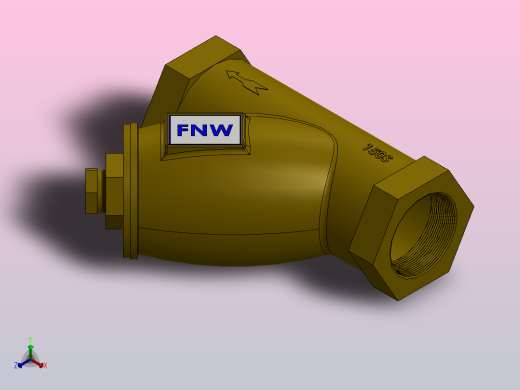 Y型过滤器，管道过滤器FNW-FNW509J正等轴测缩略图