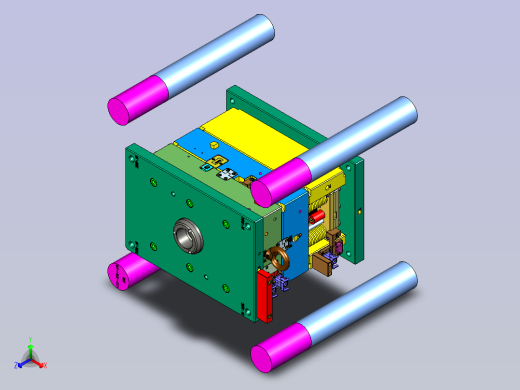 打印机卡口1x2塑胶模具正等轴测缩略图