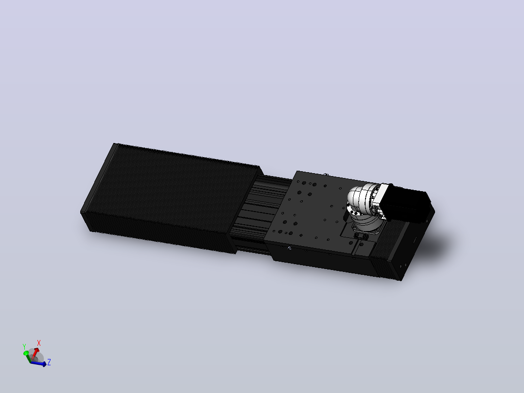 DMG220-FCR齿轮齿条模组直线滑台（电机前折）[DMG220-L20S500-DT750-A2D-FCR-P7]主视图