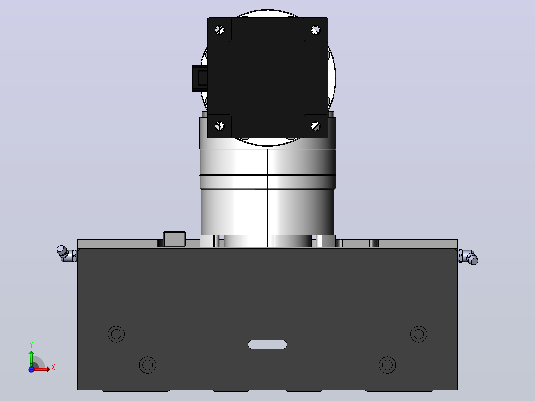 DMG220-FCR齿轮齿条模组直线滑台（电机前折）[DMG220-L20S500-DT750-A2D-FCR-P7]前视图