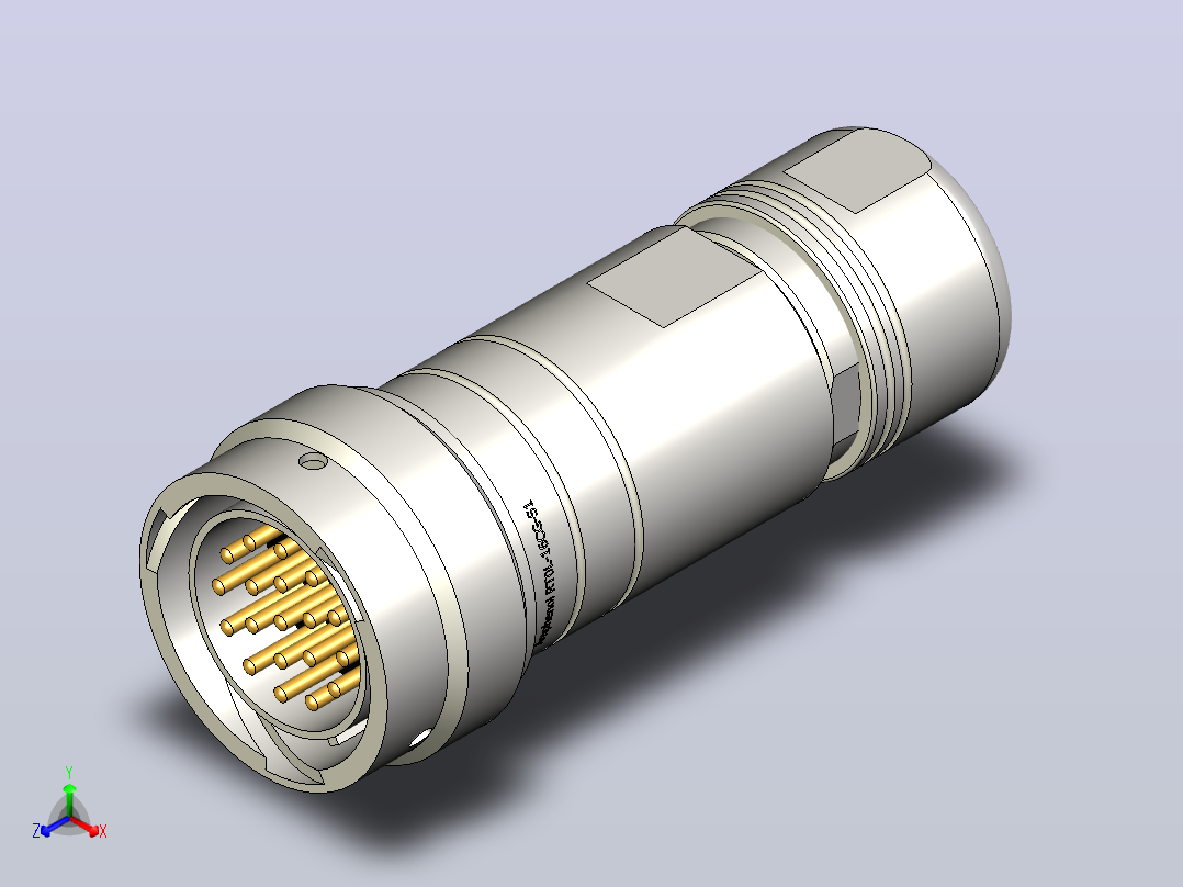 连接器AMPHENOL RT0616-19PNH-K，19针主视图