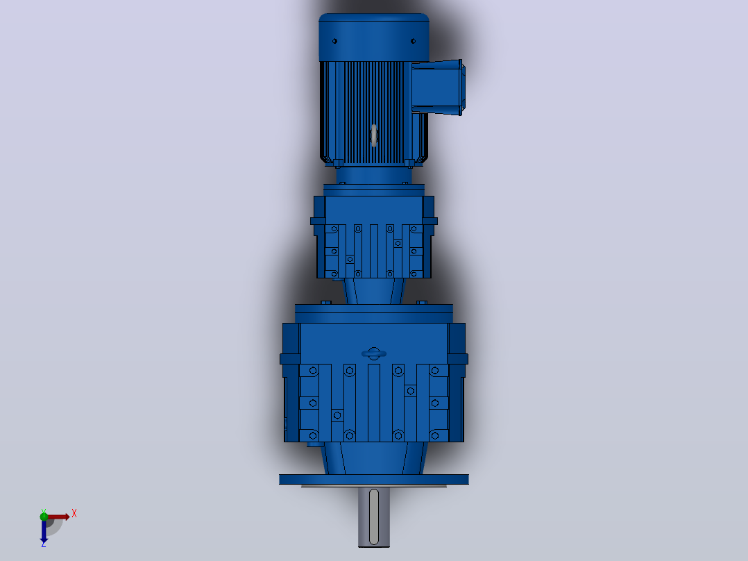 RF87R57法兰轴伸式组合型斜齿轮减速机RF87R57-Y0.75-4P-80-M1-0°-Φ350俯视图