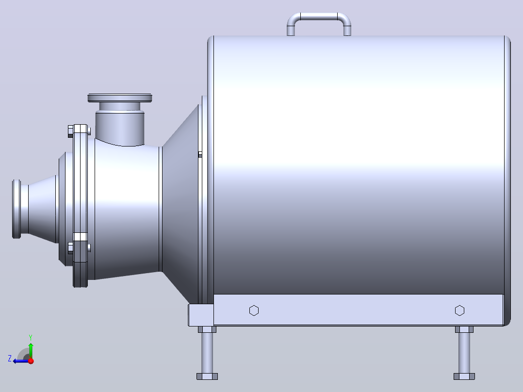 SFZB-2020卫生型自吸泵[SFZB-2020-11 C(ISO法兰)]右视图