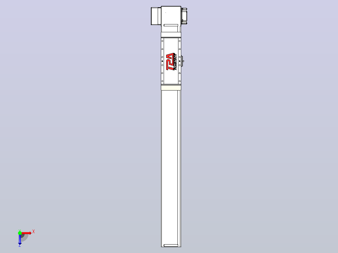 伺服电机集成皮带传动直线执行器TPA-OCB-100-192-L650-RP-P75-N3俯视图