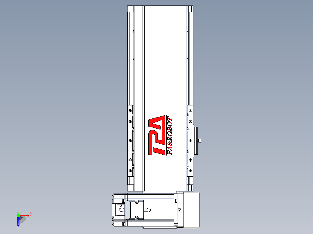 皮带直线轴半封闭可选导轨TPA-HNB-120D-110-L100-RU-Y-P40-N3俯视图