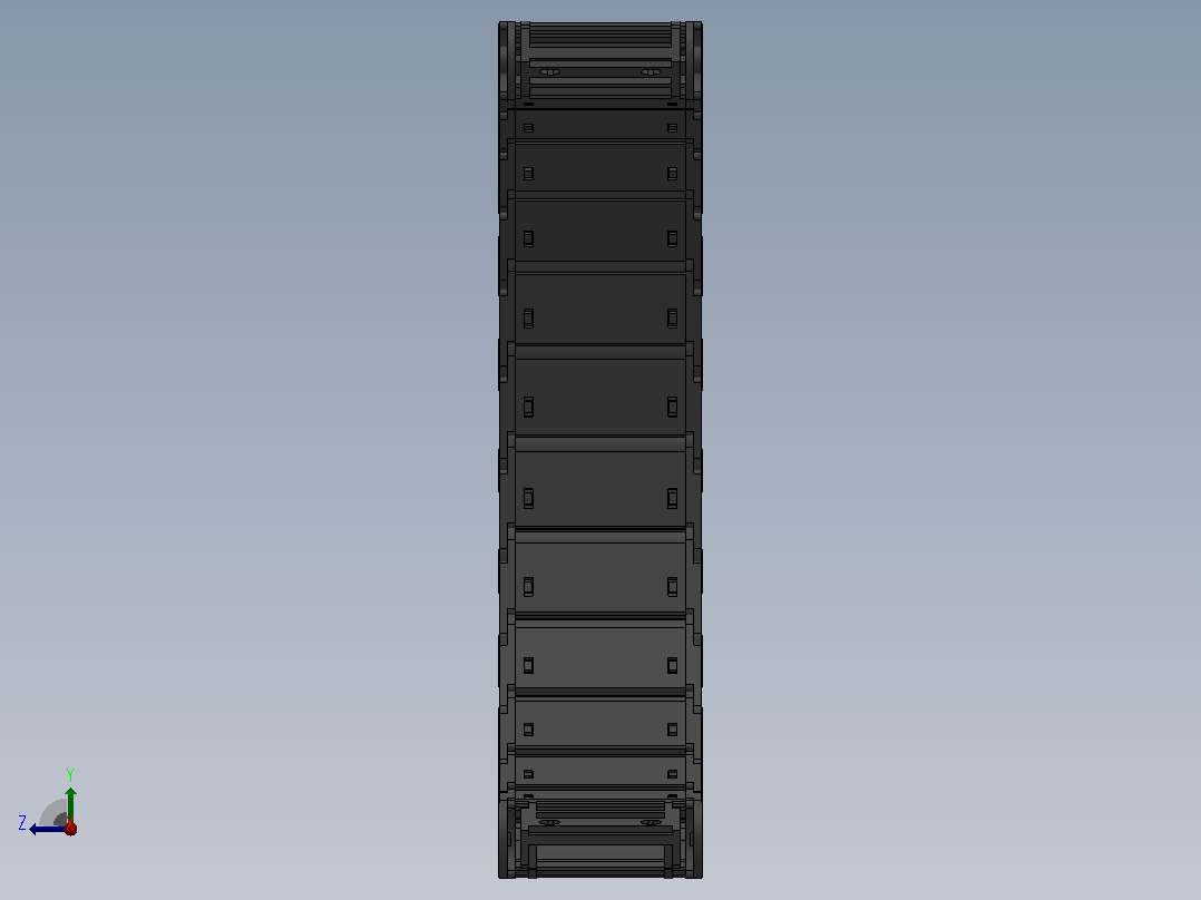 弯曲半径175内高25两侧打开型DB封闭式拖链_DMD25CDBA-25-77-175R-30右视图