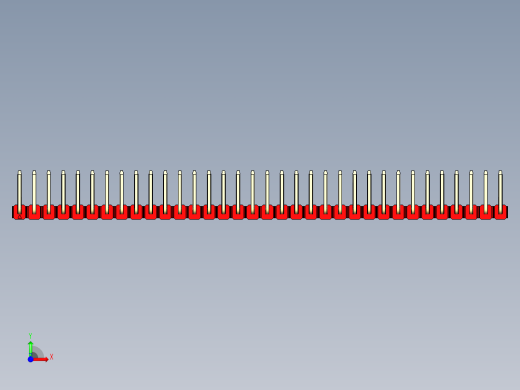 彩色公排针 100mil 2.54mm 系列-DS1022_red_34p_100mil_TypeU_rev1.0前视缩略图